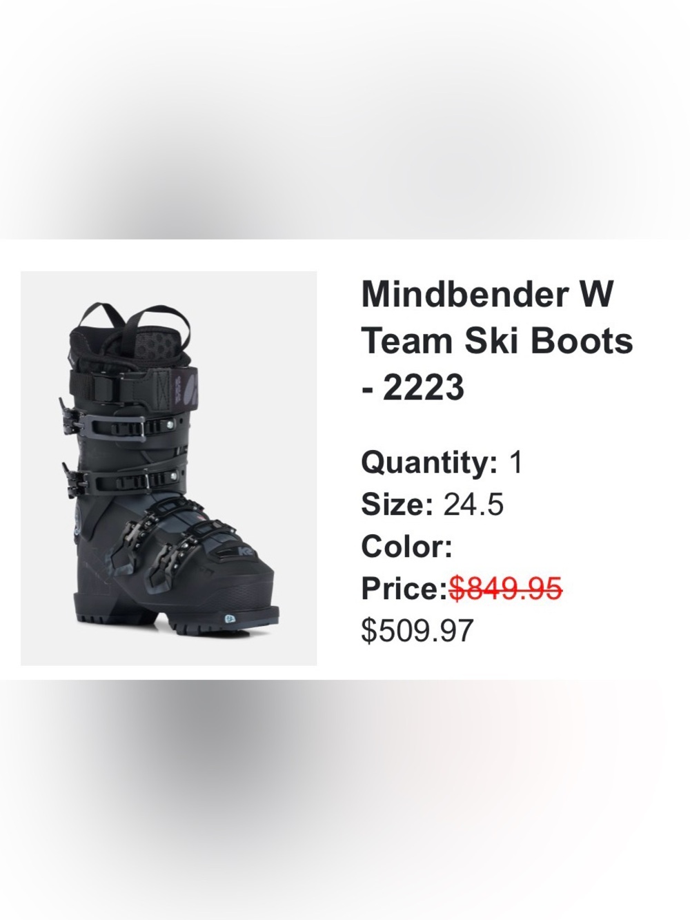 K2 mindbender Ski Boot in Black - Performance Women's Ski Boot